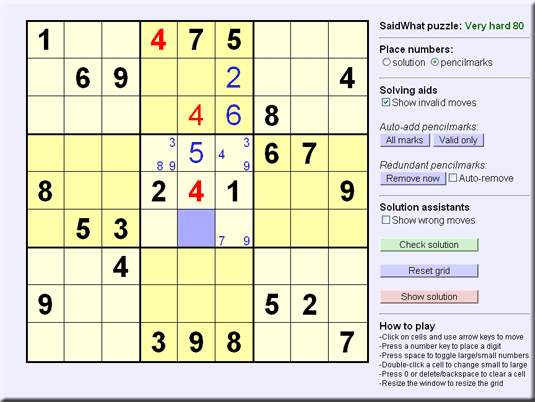 interactive online sudoku play